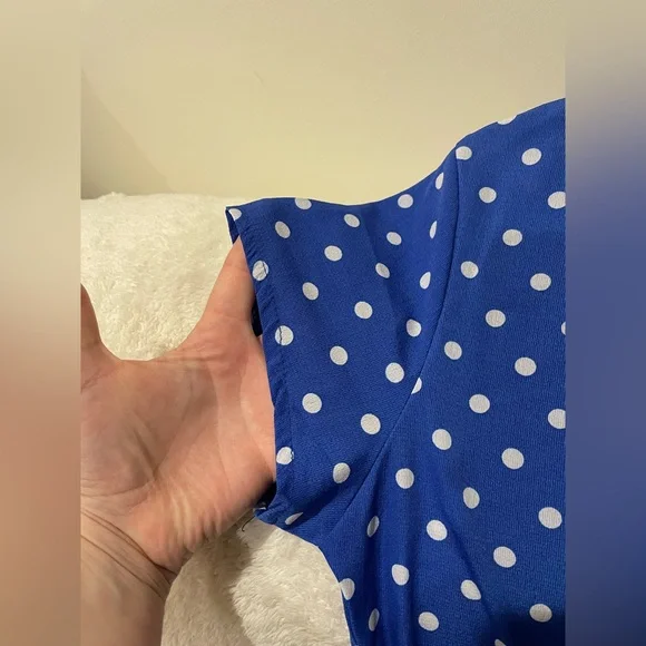 Blue Polka Dot Maxi Dress - Picture 5 of 10